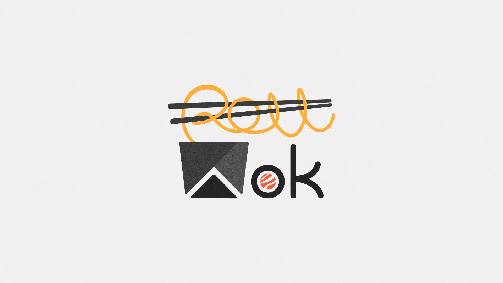 Разработка логотипа суши-бара «Roll Wok Club» в Макушино